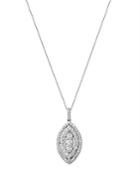 Bloomingdale's Diamond Marquis Pendant Necklace In 14k White Gold, 0.75 Ct. T.w. - 100% Exclusive