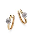 Bloomingdale's Diamond Cluster Huggie Hoop Earrings In 14k Yellow Gold, 0.25 Ct. T.w. - 100% Exclusive