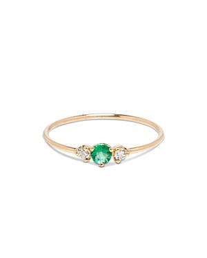 Zoe Chicco 14k Yellow Gold Emerald Gemstones Emerald & Diamond Ring