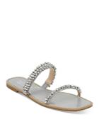 Badgley Mischka Women's Thina Rhinestone Strap Flat Sandals