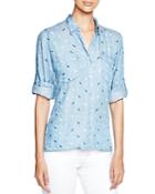 4our Dreamers Feather Print Chambray Shirt