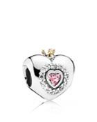 Pandora Charm - Sterling Silver, Cubic Zirconia & 14k Gold Princess Heart, Moments Collection