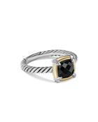 David Yurman 18k Yellow Gold & Sterling Silver Petite Chatelaine Onyx & Diamond Bezel Ring