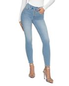 Good American Good Legs Button Fly Skinny Jeans In Blue613