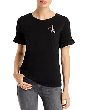 Karl Lagefeld Paris Smocked Sleeve Tee