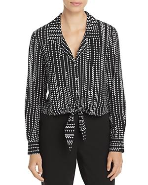 T Tahari Printed Tie Front Shirt