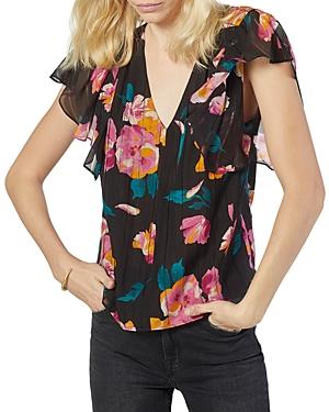 Joie Magin Ruffled Floral Print Top