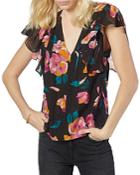 Joie Magin Ruffled Floral Print Top
