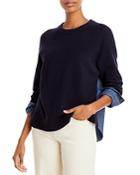 Derek Lam 10 Crosby Louisa Mixed Media Sweater