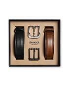 Shinola Men's Guardian Leather Belt Set