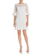 Adrianna Papell Embroidered Bell-sleeve Shift Dress
