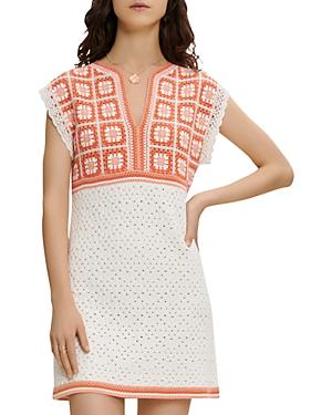 Maje Roby Crochet Mini Dress