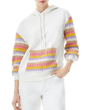Alice And Olivia Nisa Crochet Trim Hoodie