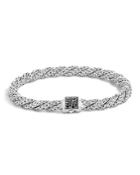 John Hardy Classic Chain Sterling Silver Lava Extra-small Flat Twisted Chain Bracelet With Black Sapphire