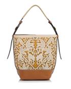 Tory Burch Floral Perforated Hobo
