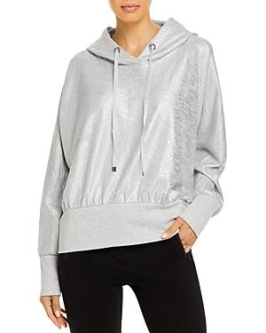 Karl Lagerfeld Paris Foiled Metallic Hoodie