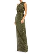 Mac Duggal Asymmetric Sequin Gown