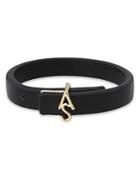 Allsaints Logo Buckle Leather Flex Bracelet