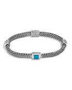 John Hardy Sterling Silver Classic Chain Extra Small Four Station Bracelet With Turquoise