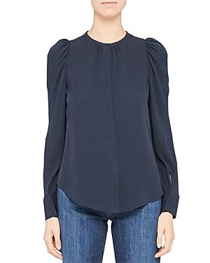Theory Ruched Silk Blouse