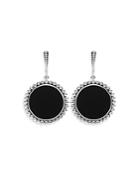Lagos Sterling Silver Caviar Drop Earrings With Onyx