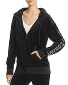 Juicy Couture Black Label Gothic Embellished Velour Hoodie