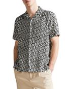 Ted Baker Toni Linen Coral Print Button Down Camp Shirt