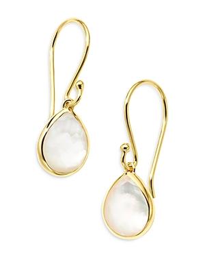 Ippolita 18k Yellow Gold Rock Candy Teardrop Earrings In Rock Crystal And Mother-of-pearl Doublet