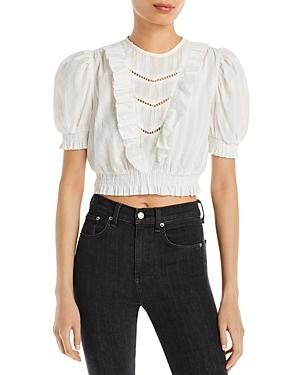 Aqua Ruffled Clip Dot Crop Top - 100% Exclusive
