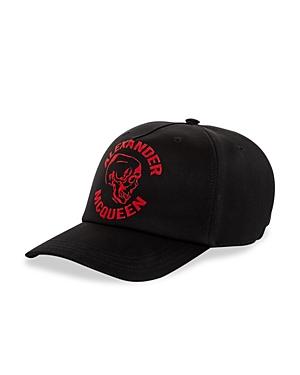 Alexander Mcqueen Flocked Logo Baseball Cap