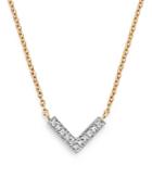 Dana Rebecca Designs 14k Yellow Gold Sylvie Rose V Necklace With Diamonds, 18