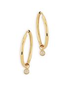 Bloomingdale's Diamond Dangle Hoop Earrings In 14k Yellow Gold, 0.06 Ct. T.w. - 100% Exclusive