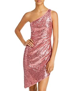Aqua Asymmetrical Sequined Dress