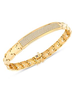 Bloomingdale's Men's Diamond Pave Link Bracelet In 14k Yellow Gold, 1.0 Ct. T.w. - 100% Exclusive