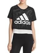 Adidas Id Layered-look Mesh Cropped Top