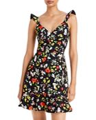 Aidan By Aidan Mattox Floral Crepe Mini Dress
