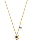 Meira T 14k White Gold & 14k Yellow Gold Blue Sapphire & Diamond Evil Eye Pendant Necklace, 16-18