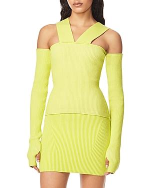 Herve By Herve Leger V Rib Cutout Sleeve Top