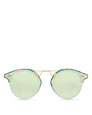 Krewe Stl Ii Nylon 24k Mirrored Round Sunglasses, 63mm