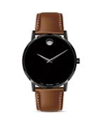 Movado Museum Classic Brown Leather Strap Watch, 40mm