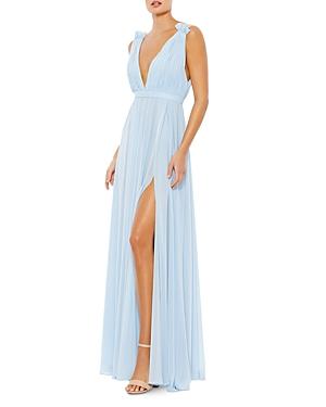 Mac Duggal Chiffon Plunge Neck Gown