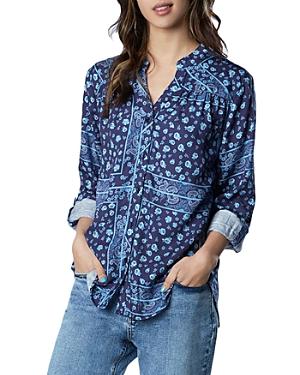 Billy T Poet Windowpane Floral Print Shirt