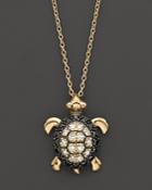 Diamond Turtle Pendant In 14k Yellow Gold, 0.15 Ct. T.w.