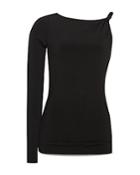 Reiss Amina One Sleeve Twist Shoulder Knit Top