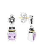 Lagos 18k Gold And Sterling Silver Glacier Drop Earrings With Rose De France Amethyst