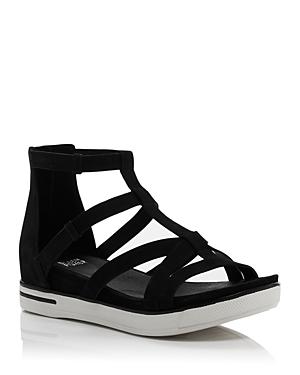 Eileen Fisher Women's Sola Tumbled Nubuck Leather Back Zip Sandals