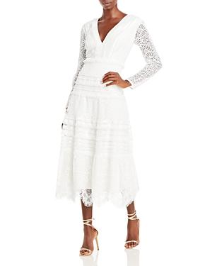 Tadashi Shoji V Neck Lace Dress