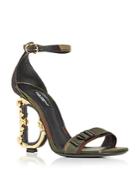 Dolce & Gabbana Women's Camo Print D & G Sculpted High Heel Sandals