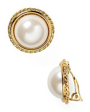 Carolee Rope Imitation-pearl Clip On Earrings