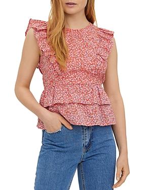 Vero Moda Urban Floral Ruffled Sleeveless Top